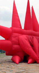 Big Red inflating 4 Time lapse sequence of an inflatable suit inflating part 3