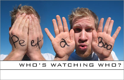 Who's Watching Who? Invitation to Jimmy Kuehnle's video installation at the San Antonio International Airport.