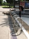 Stainless steel baricade in Nara Park