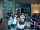 Eiji Watanabe presenting his seal painting project in Nagoya, Japan.