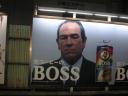 Tommy Lee Jones with bags under his eyes in an advertisement in Japan.