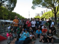 Bicycle messengers in Nagoya Group of bike messengers