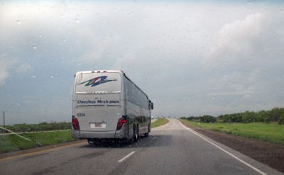 Highway bus on way to Laredo Texas