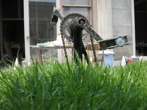 grass_bike_pedals_side_view Bicycle pedals just from a green grassy surface